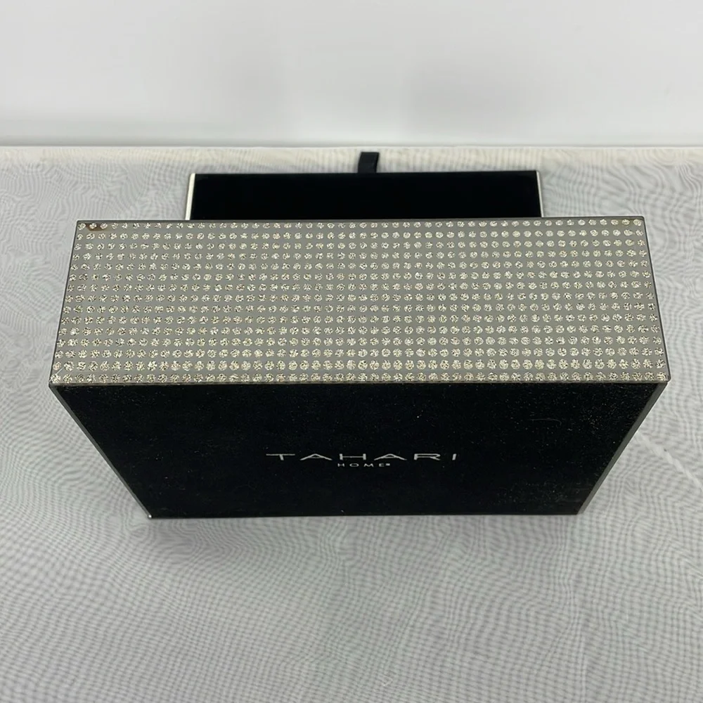 TAHARI mirrored dotted sparkly jewelry box